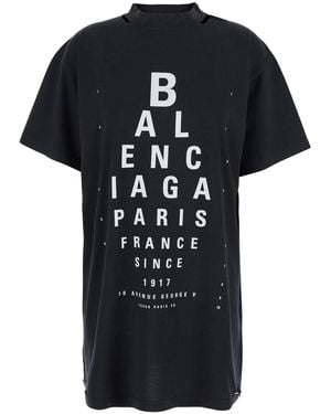Balenciaga Eye-Test Oversized T-Shirt, 100% Cotton - Black