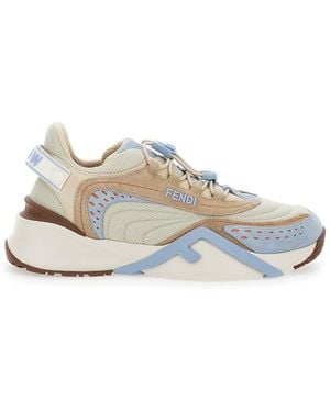 Fendi Sneaker 'Flow' Con Etichetta Con Logo Sul Retro - Bianco