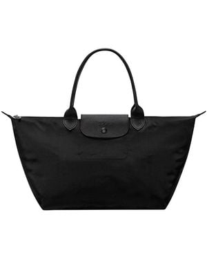 Longchamp 'Le Pilage Original' Shoulder Bag With Logo Printed On - Black