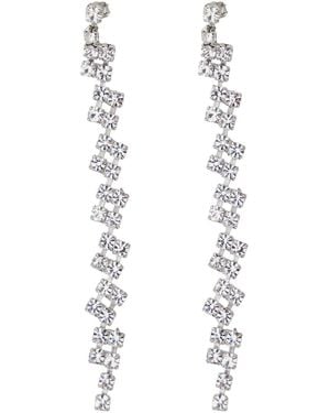 Forte Forte Metallic Drop Earings With Crystal Embellishments - White