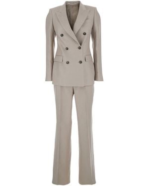 Tagliatore 'Parigi' Suit With Jacket And Linen Trousers For - Grey