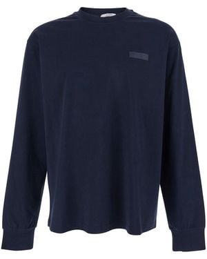 Givenchy Long-Sleeved T-Shirt With Chest Logo Patch - Blue