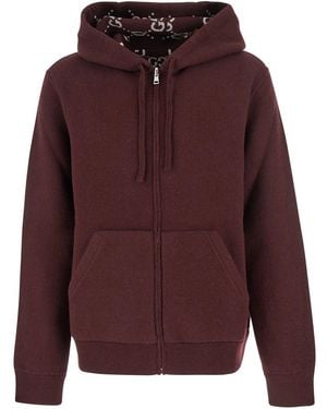 Gucci Reversible Cardigan With Drawstring Hood - Purple
