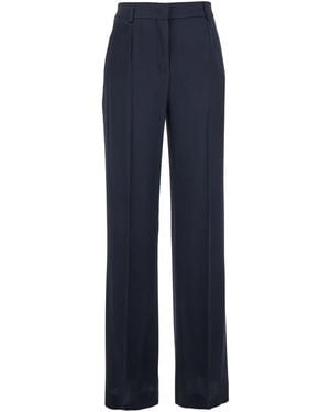 Alberta Ferretti Pantalone A Vita Alta Con Passanti Per Cintura - Blu