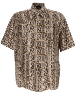 Fendi Short Sleeve Shirts - Brown