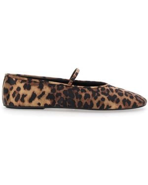 Jeffrey Campbell 'Dancerina' Ballet Shoes With Strap And Leopard Print - White