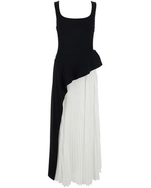 Jonathan Simkhai Dress 'Zayla' With Square Neckline And Pleated Skirt - White