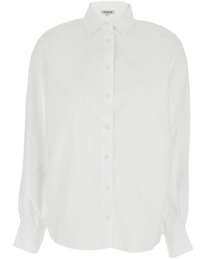 SOSUE Blusa 'Antonia' Con Colletto Classico E Chiusura Frontale Con Bo - Bianco