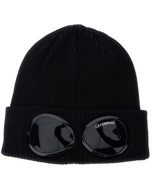 C.P. Company Berretto Con Dettaglio Google Sul Fronte E Lavorazione A - Nero