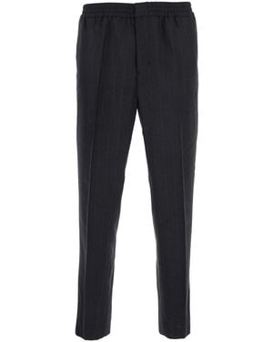 Ami Paris Pantaloni Elasticizzati Con Vita Alta E Tasche Uomo - Blu