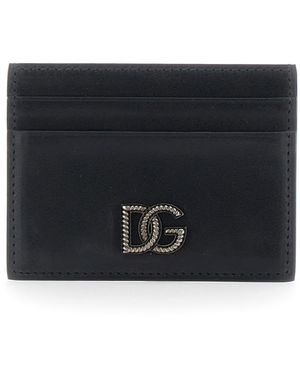 Dolce & Gabbana Card Holder With Logo Plaque On The Front - Black
