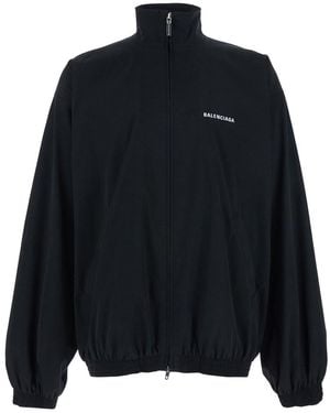 Balenciaga High Neck Sweatshirt With Logo Lettering On Front And Rear - Blue