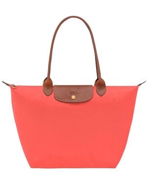 Longchamp Shoulder Bag With Zip Closure - Red