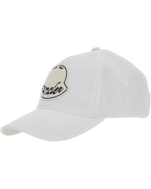 Moncler Baseball Cap With Logo Patch On The Front - White