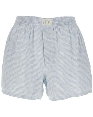 ERL Shorts With Chequered Motif - Blue