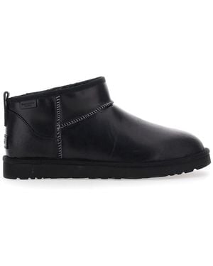 UGG 'Ultra Mini' Boots With Logo Patch On Back - Black