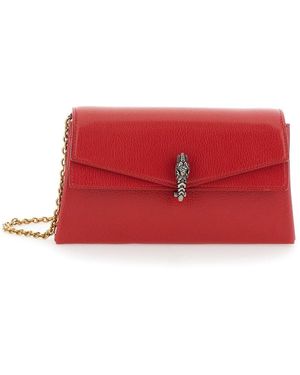 Gucci 'Dyonisus' Small Shoulder Bag With Removable Chain Strap And Front Plate - Red