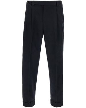 PT Torino Trousers With Belt Loops And Front Pleats - Blue