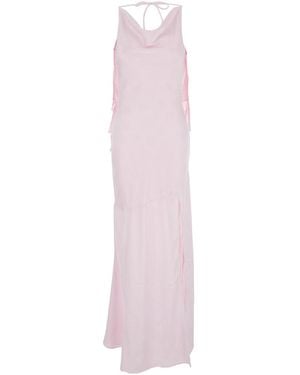 ROTATE BIRGER CHRISTENSEN Long Dress With Open Back And Draped Details - Pink