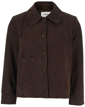 Ba&sh 'Milas' Jacket With Round Collar - Brown