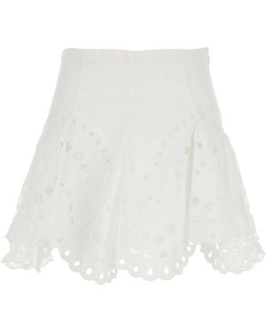 Charo Ruiz 'Sail' Skirt With A-Line Design And Scalloped Hem - White