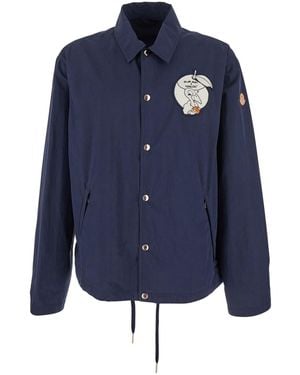 Moncler Genius 'Satsuma' Jacket With Logo Patch On The Sleeve And - Blue