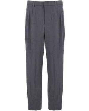 DUNST Tailored Trousers With Front Pleats - Grey