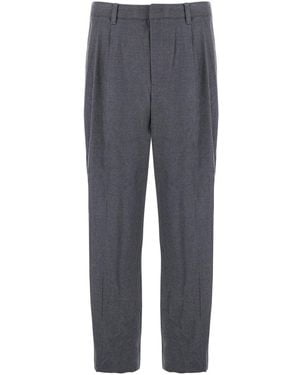 DUNST Tailored Trousers With Front Pleats - Grey
