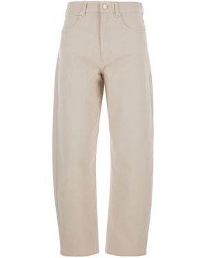 Max Mara Jeans 'Emily' Con Passanti Per Cintura E Chiusura Con Botto - Neutro