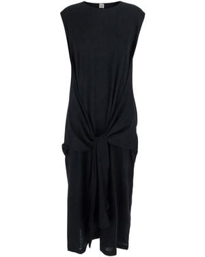 TOTEME Long Jersey Dress Tie-Waist - Black