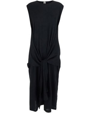 TOTEME Long Jersey Dress Tie-Waist - Black