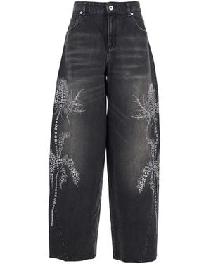 Blumarine Jeans Con Passanti Per Cintura E Ricamo Sul Fronte - Grigio
