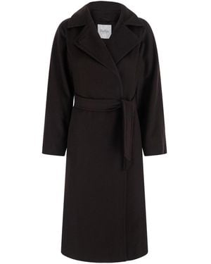 Max Mara Coat Manuela With Elegant Details - Black