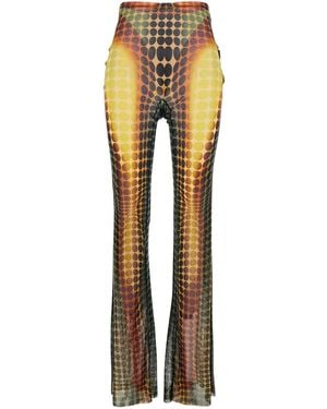 Jean Paul Gaultier Pants With High Waist And All-Over Print - Multicolor