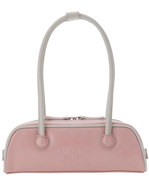 Marge Sherwood 'Soft Baguette' Mini Shoulder Bag With Logo Letteri - Pink