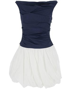 Jonathan Simkhai Mini Dress Salina Cotton Blend - Blue