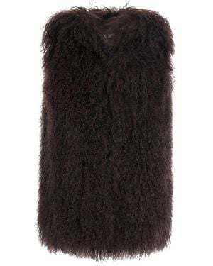 Le Plain Real Lamb Fur Gilet - Black
