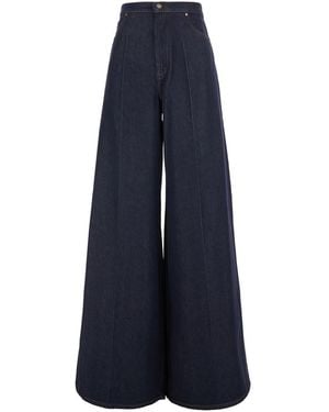 Max Mara Jeans Quatto Con Tasche E Chiusura A Zip Donna - Blu