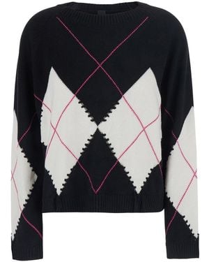 Pinko Berna Pull Argyle Traforato - Blue