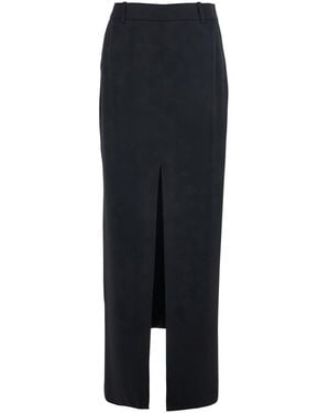 Tom Ford Long Skirt With Concealed Side Zip Closure And Single Front Slit - Black
