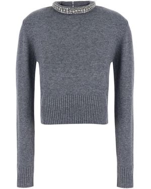 Pinko Berlino Pull Blend Wool Embro - Blue