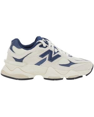 New Balance Sneakers 9060 With Cushioned Sole And Logo, Tech Fabric, B - White