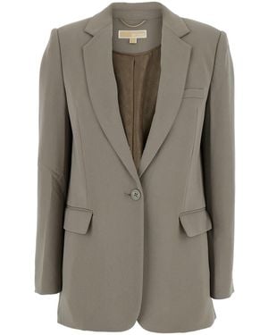 MICHAEL Michael Kors Single-Breasted Jacket With Notched Revers - Gray