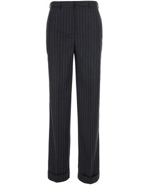 Semicouture 'Lola' Pants With All-Over Stripe Motif - Blue