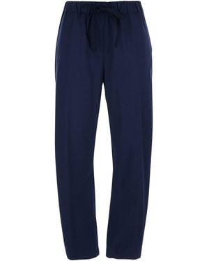 Semicouture Buddy Stretch Cotton Drawstring Pants - Blue