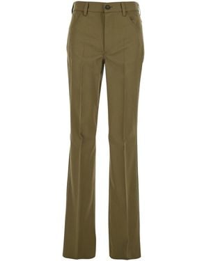 The Attico Pants With Belt Loops And Logo On The Back - Green