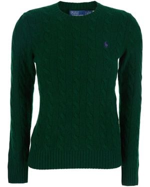 Polo Ralph Lauren 'Julianna' Sweater With Round Neck And Pony Embroidery On The Front - Green