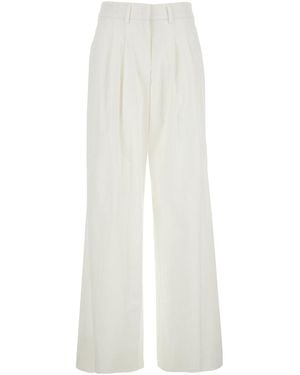 PT Torino 'Frankie' Trousers With Belt Loops And Two Back Pockets I - White