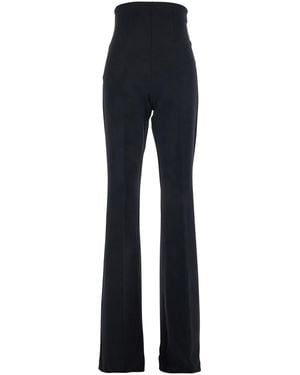 Sportmax High-Waisted Trousers With Back Patch Pockets - Blue