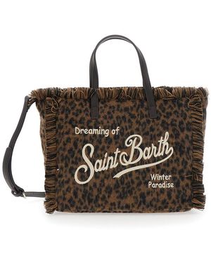 MC2 Saint Barth Colette Felt Mini Shoulder Handbag With Patch & Logo - Black